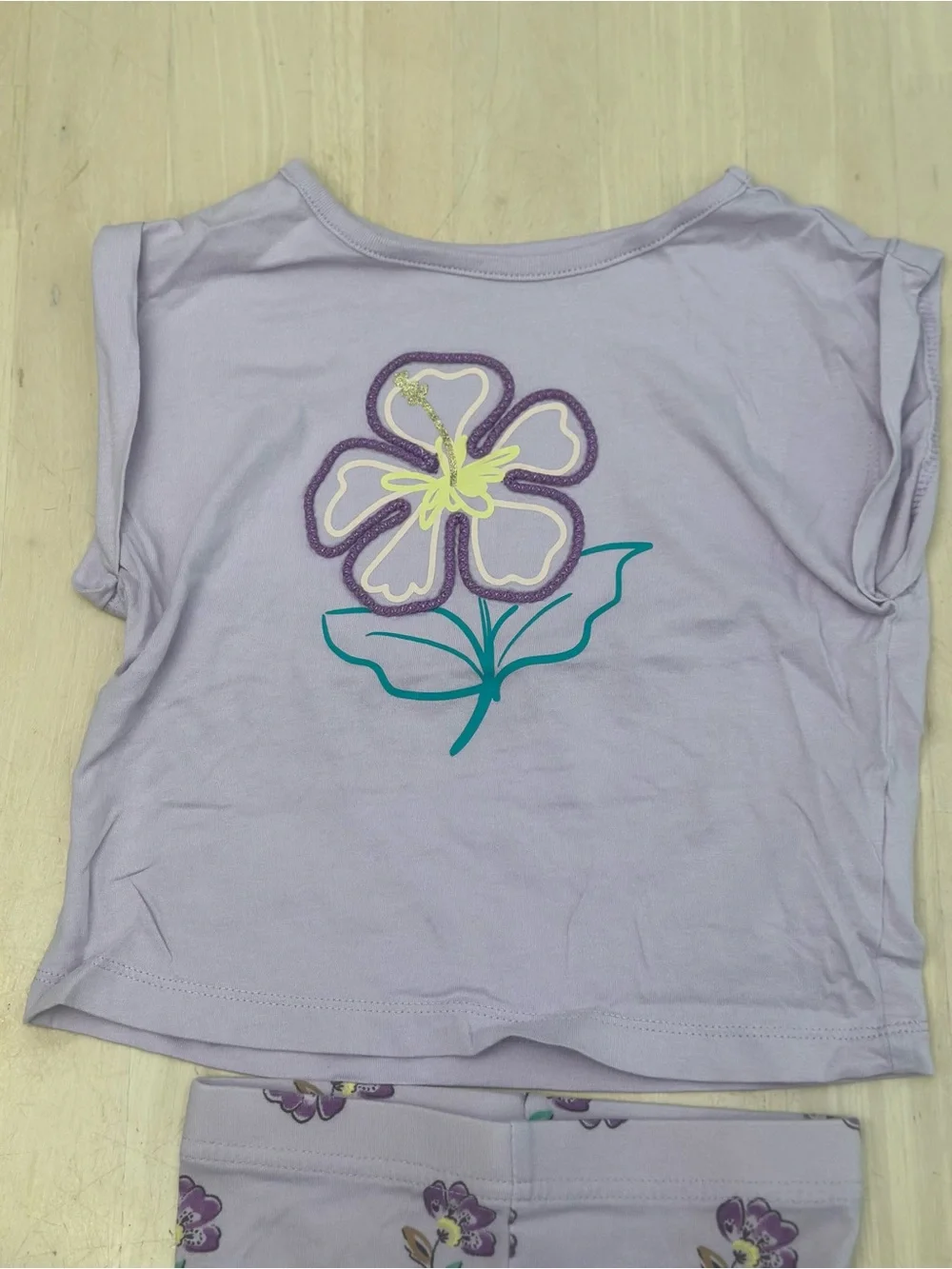Carter’s Purple Flower 2-Piece Top & Bike Shorts Set